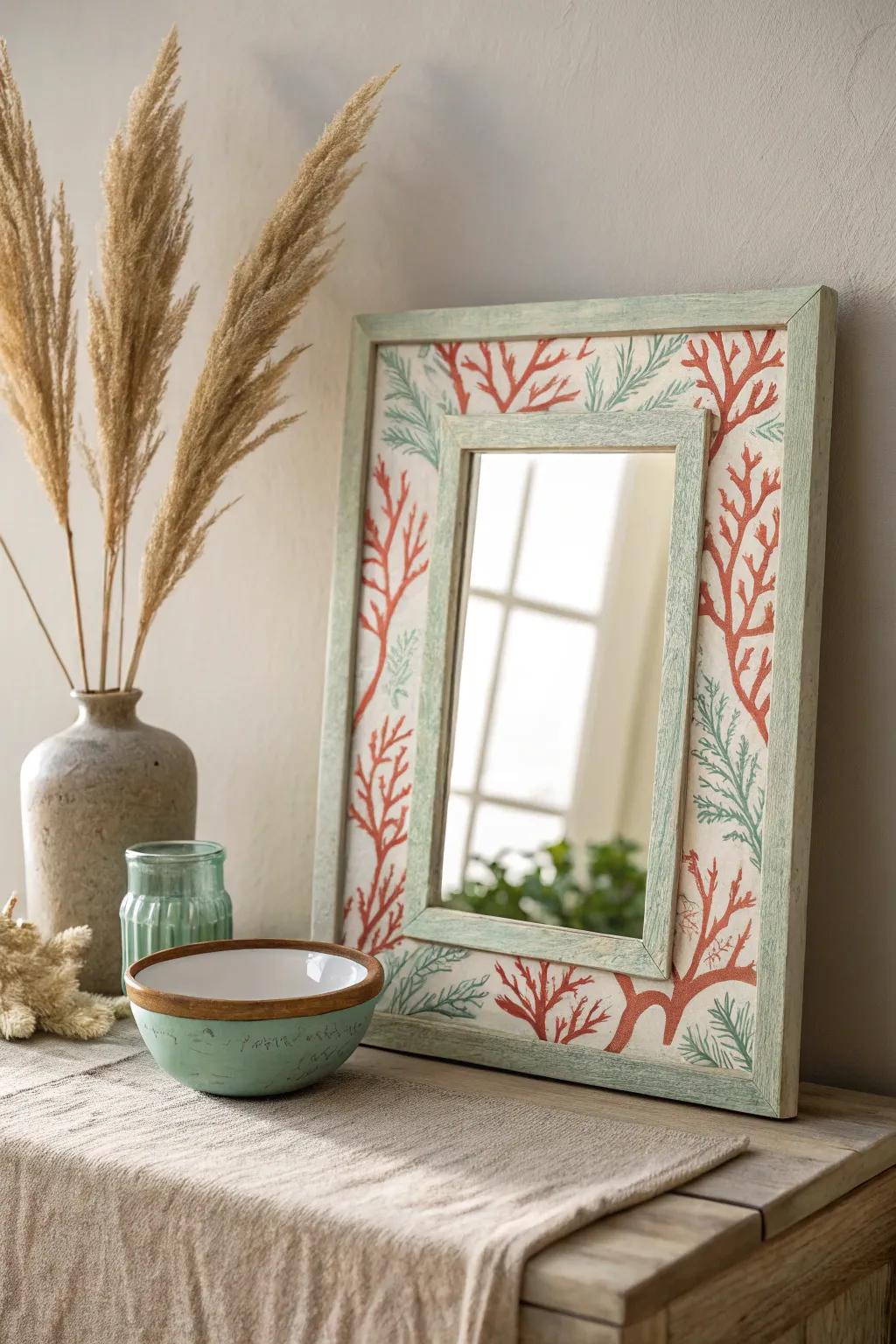 Dive into elegance with coral-inspired mirrors that capture the beauty of the sea. 🐠