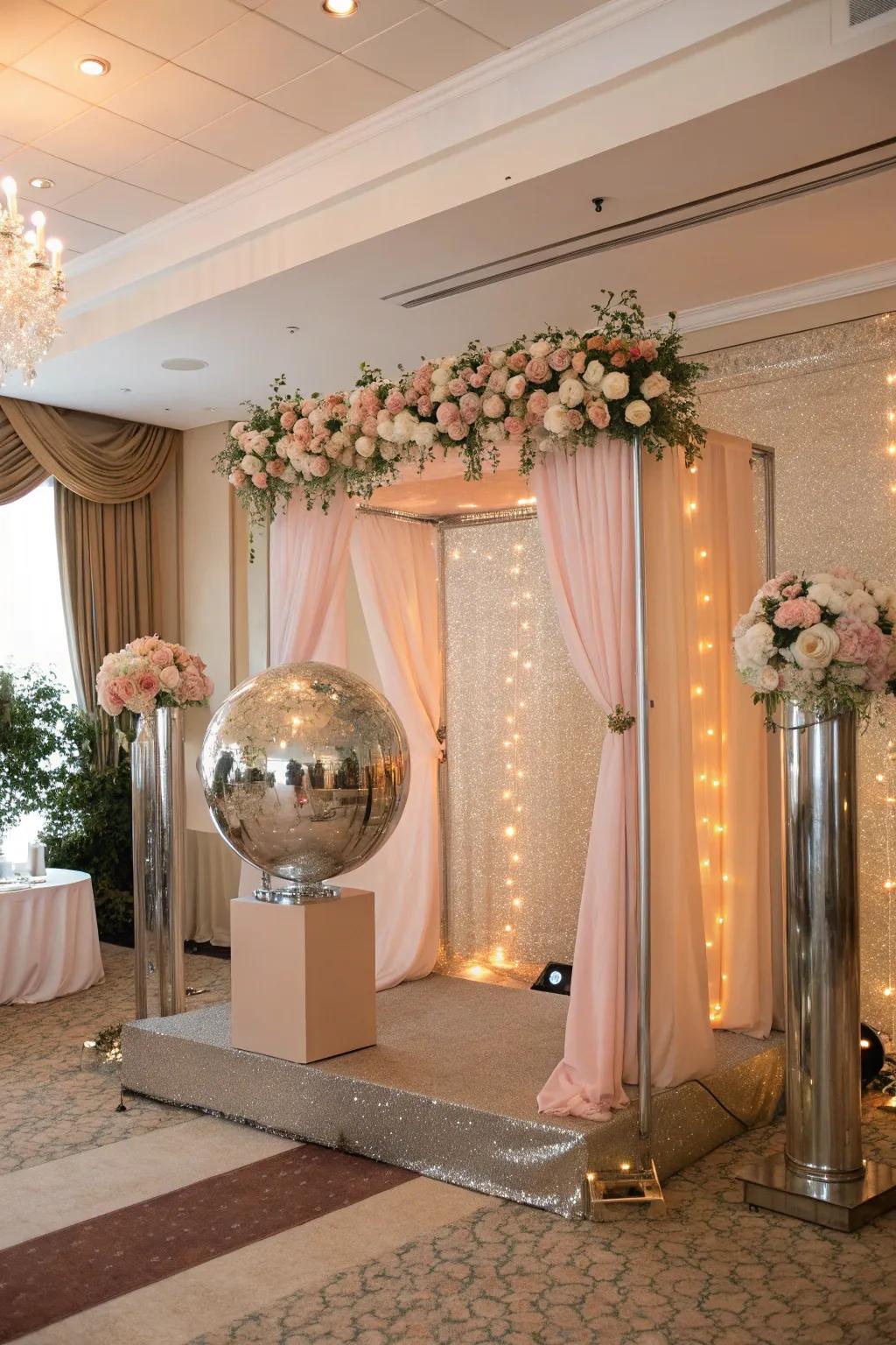 Shine bright with disco balls that add a touch of glam to your wedding festivities.