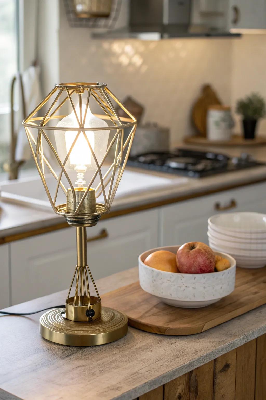 Glam up your kitchen with an Art Deco lamp that dazzles. ✨ #ArtDeco #GlamKitchen