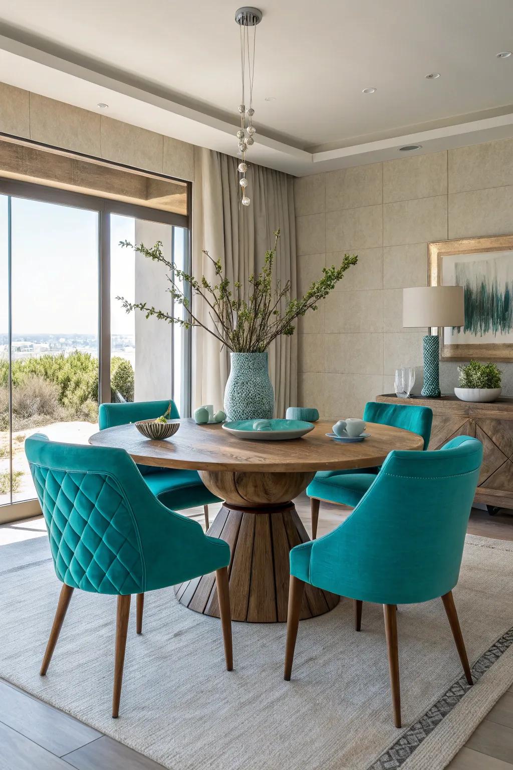 Add a burst of color to your dining room for a lively and joyful atmosphere.