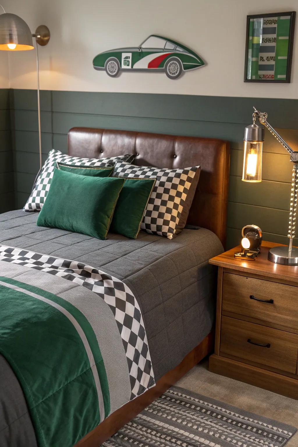 Bring the finish line home with stylish checkered patterns.