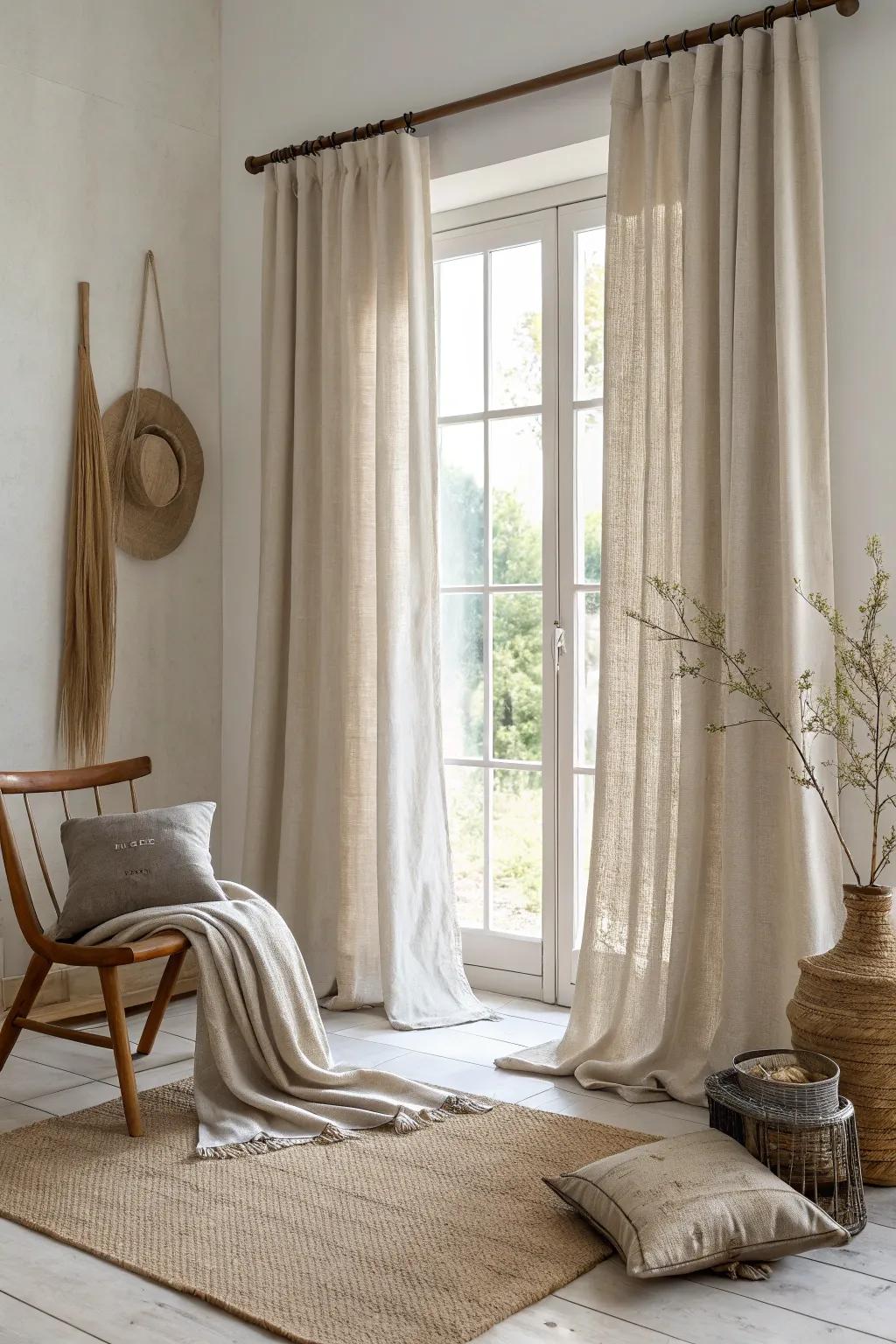 Get creative with shower curtains as temporary window solutions. 🚿 #CreativeDecor #UniqueStyle
