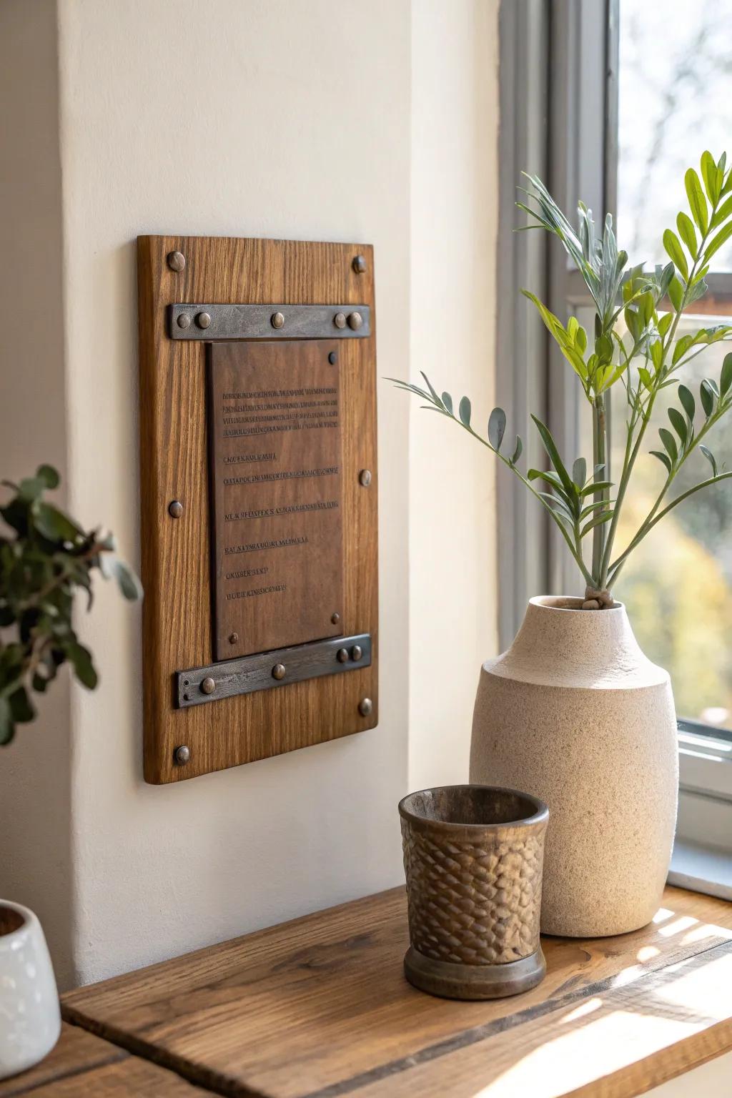 Achieve a modern look by blending wood with metal for a stylish statement. #ModernHome