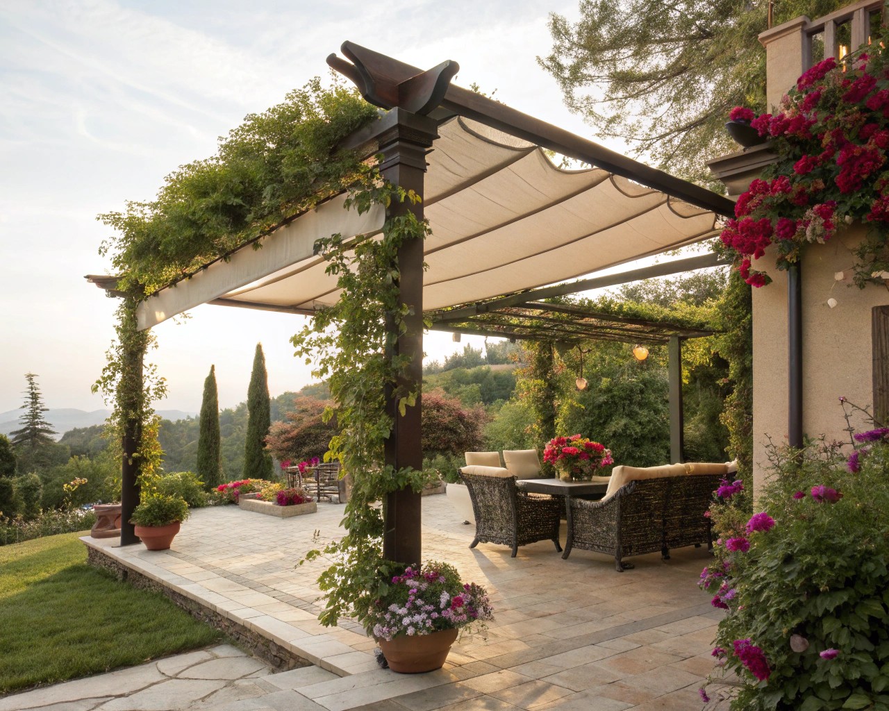 Different shelter options for residential patios to enhance usability throughout the year.