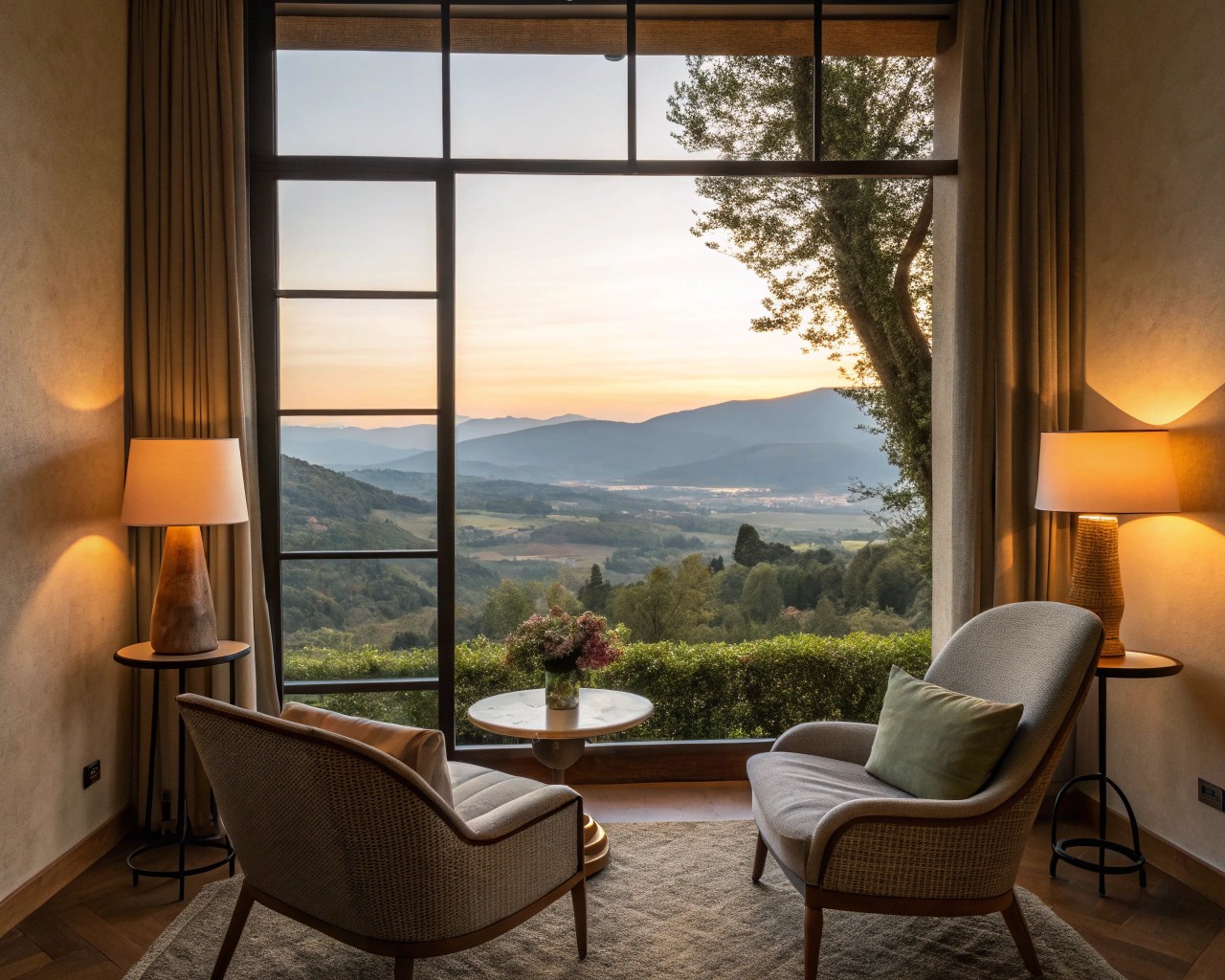 Floor-to-ceiling windows naturally emphasize focal areas.