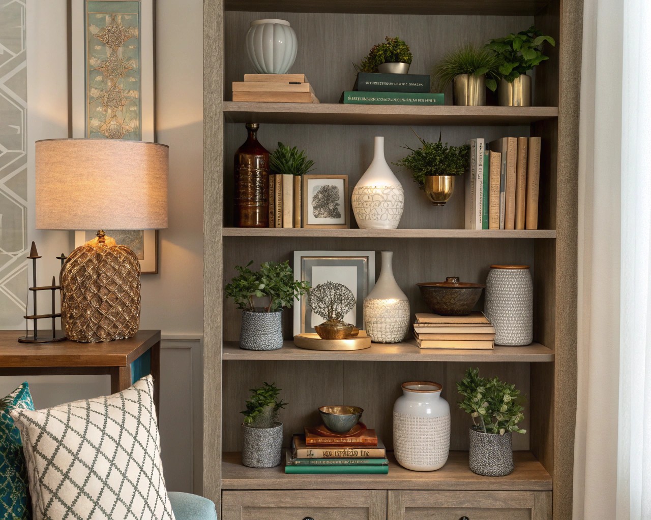 Achieve balance by placing objects with intent, allowing each piece to contribute to the overall aesthetic.