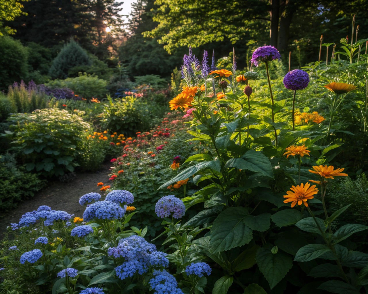 Complementary colors add dramatic visual impact to gardens.