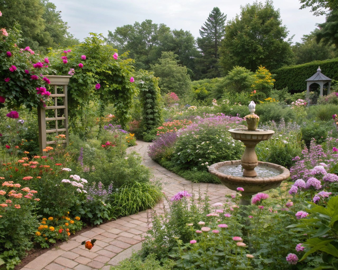 Engage the senses with calming visual and auditory garden elements.