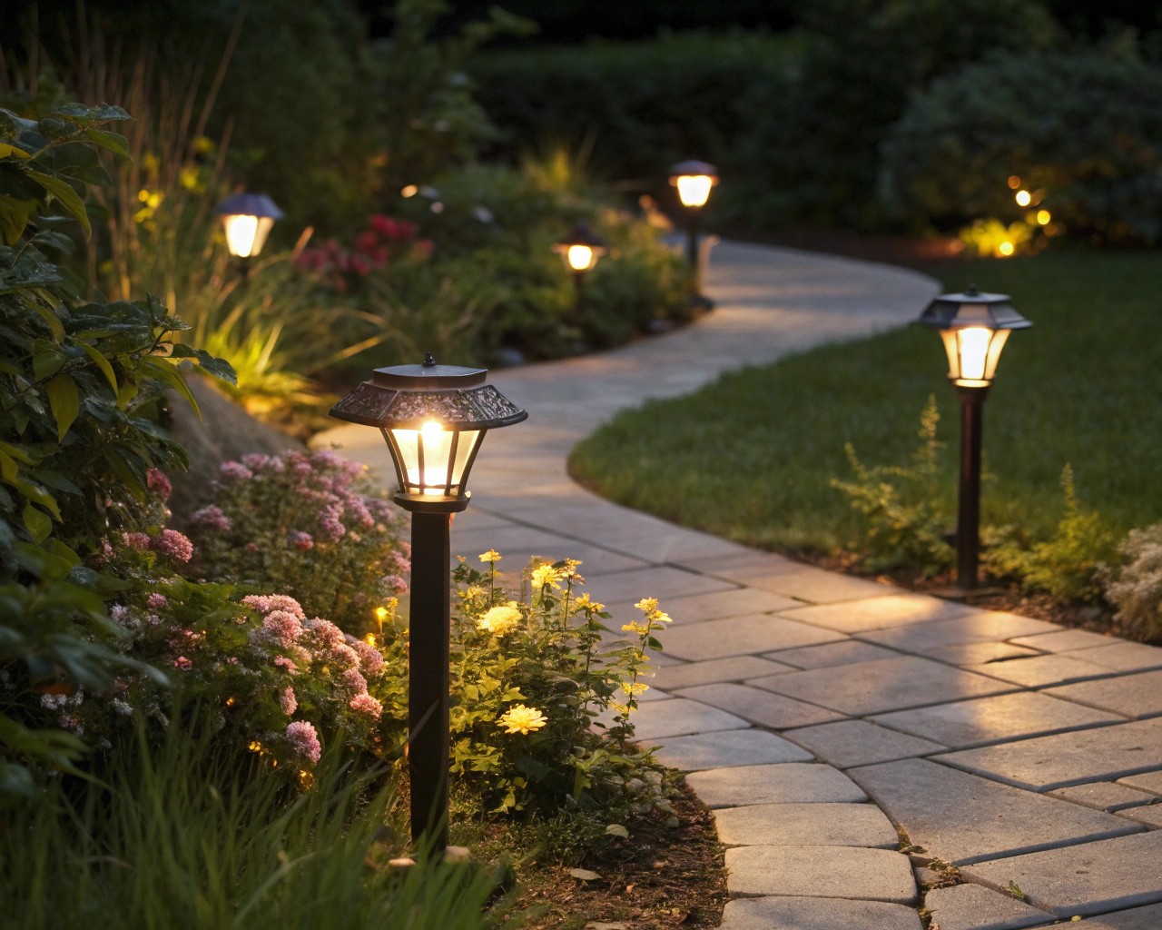 Harnessing solar energy and LED technology for sustainable outdoor lighting.