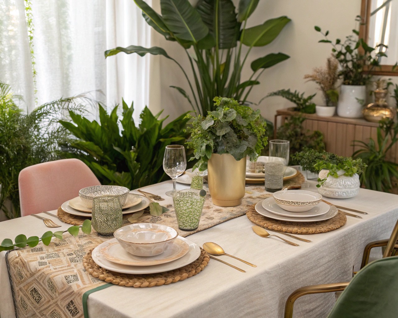 Layering objects in a space adds depth and refreshes the home with seasonal touches.