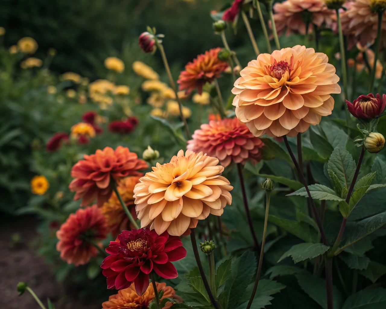 The use of warm and cool colors affects the garden’s atmosphere.