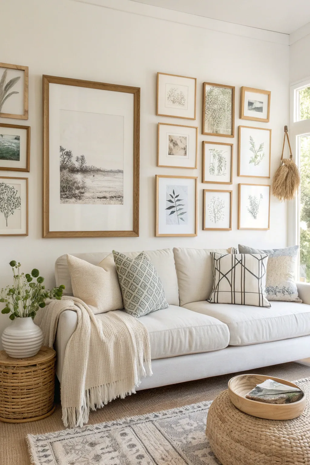 16+ Creative Gallery Wall Ideas Behind the Couch