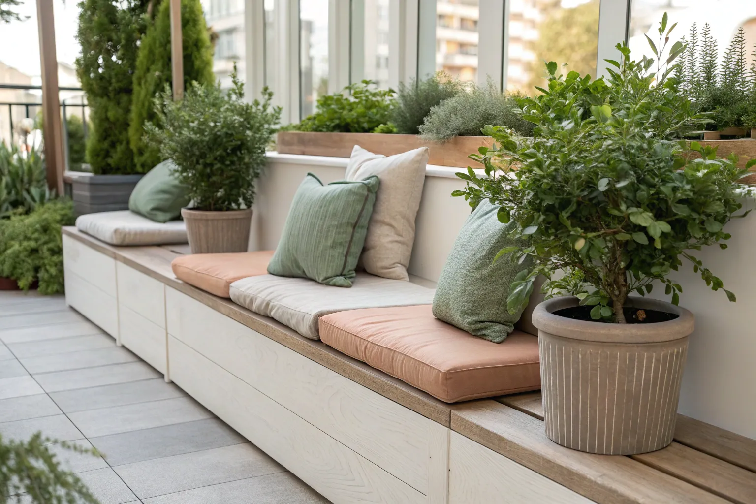 5+ Stylish Planters with Bench Seating Ideas